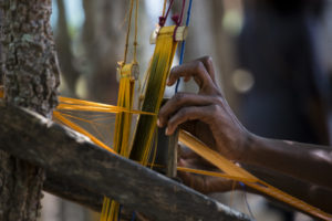 Ikat weaving in EFI partner Artisan Cooperative in Côte d’Ivoire. © Magic Studios