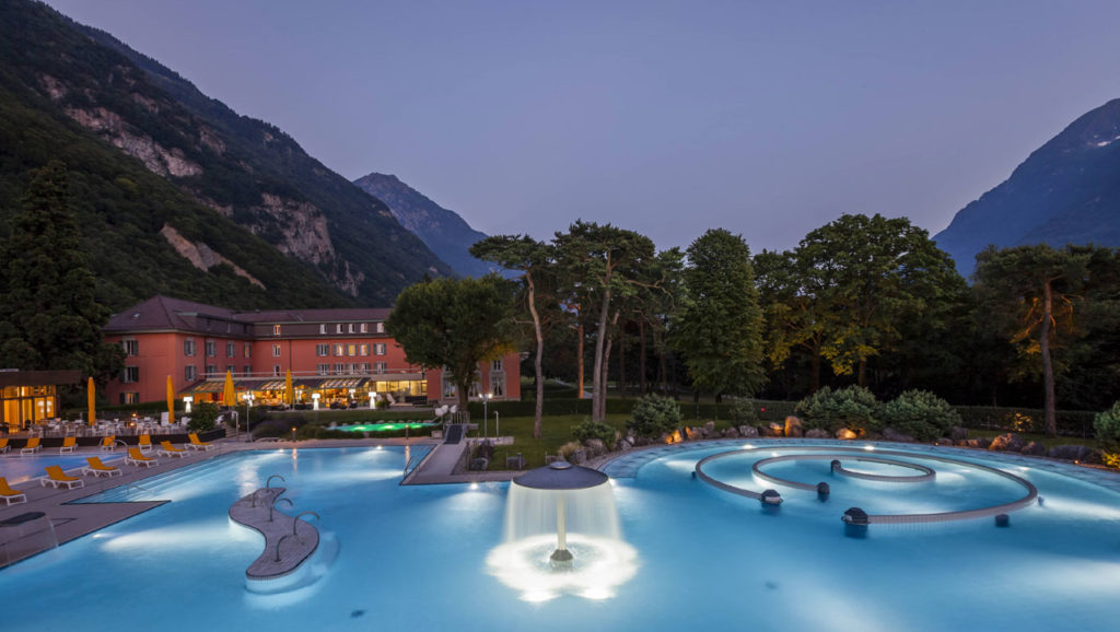 Les Bains de Lavey is located 90 minutes from central Geneva in the canton of Vaud