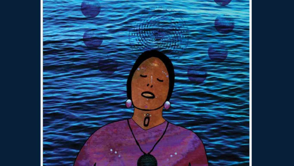 “The Water Carries Her, She Carries the Water” par Elizabeth LaPensée, visuel de la nouvelle exposition