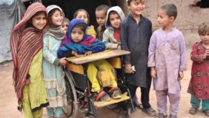 Seven-year-old Samina and her friends before the lockdown in Pakistan